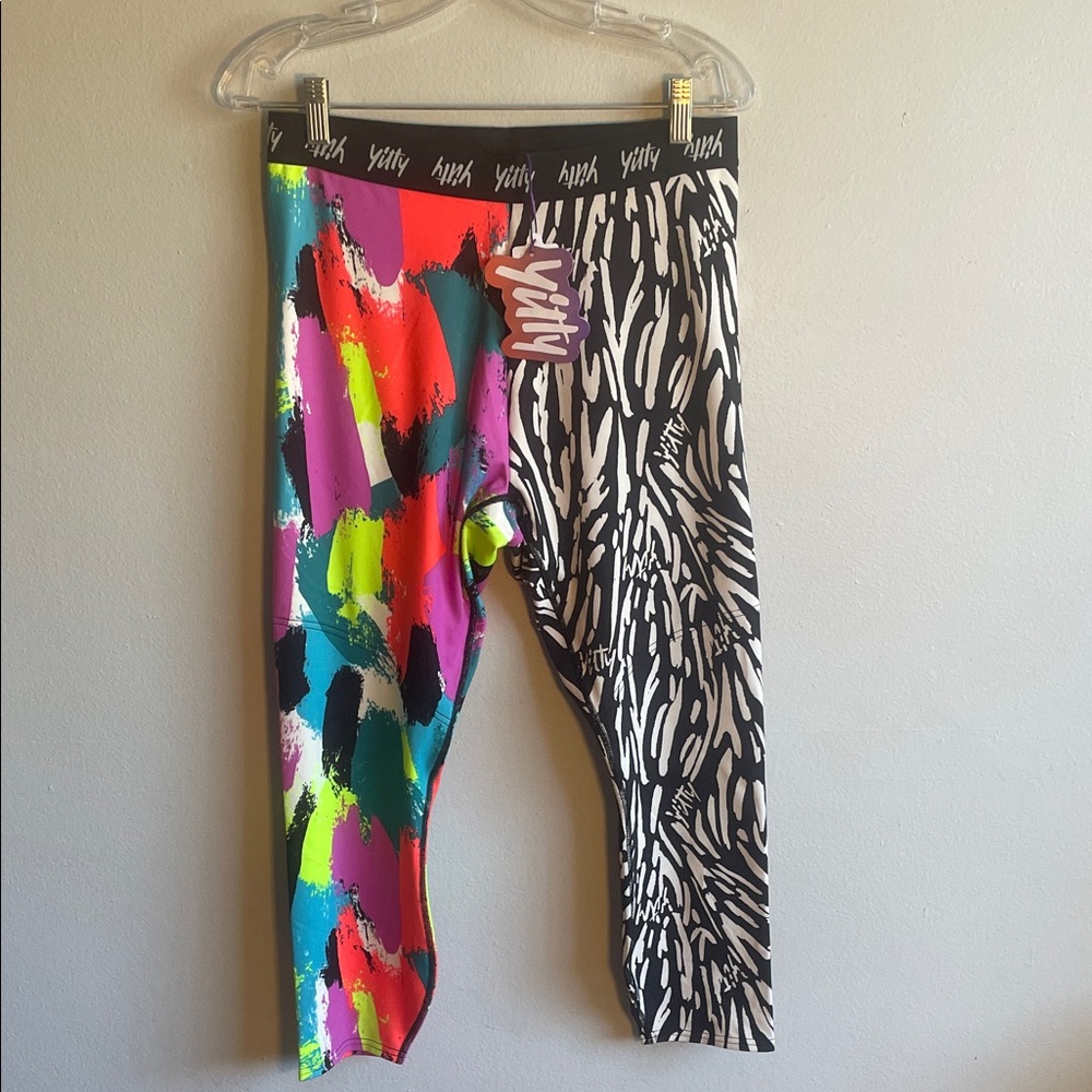 YITTY Vibrant Multicolor and Zebra Print Leggings